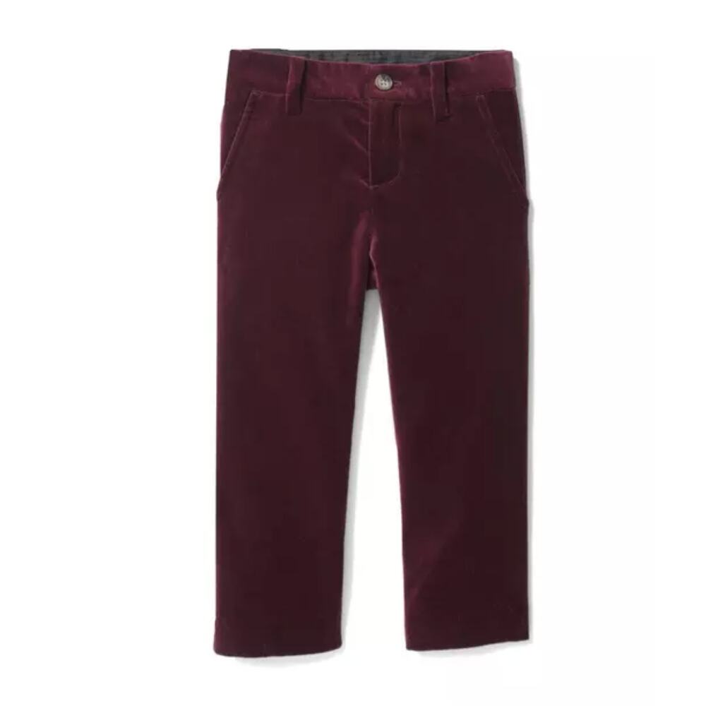 Janie and Jack NWT Burgundy Velvet Pants‎ Red Preppy Christmas Boys 18-24 Mos